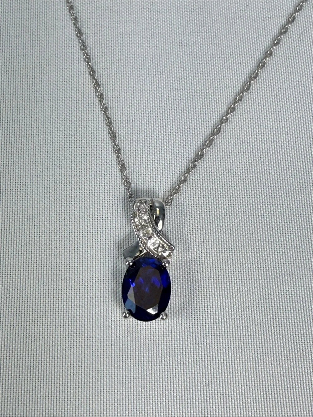 Blue Sapphire Pendant Necklace